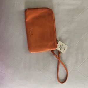 fossil clutch genuine leather